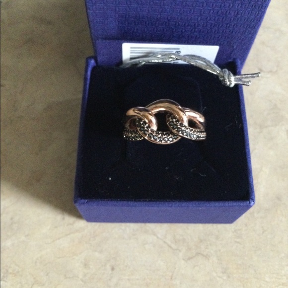 Lane Motif Ring Black,Rosegoldtone plated size 55 - Picture 9 of 12